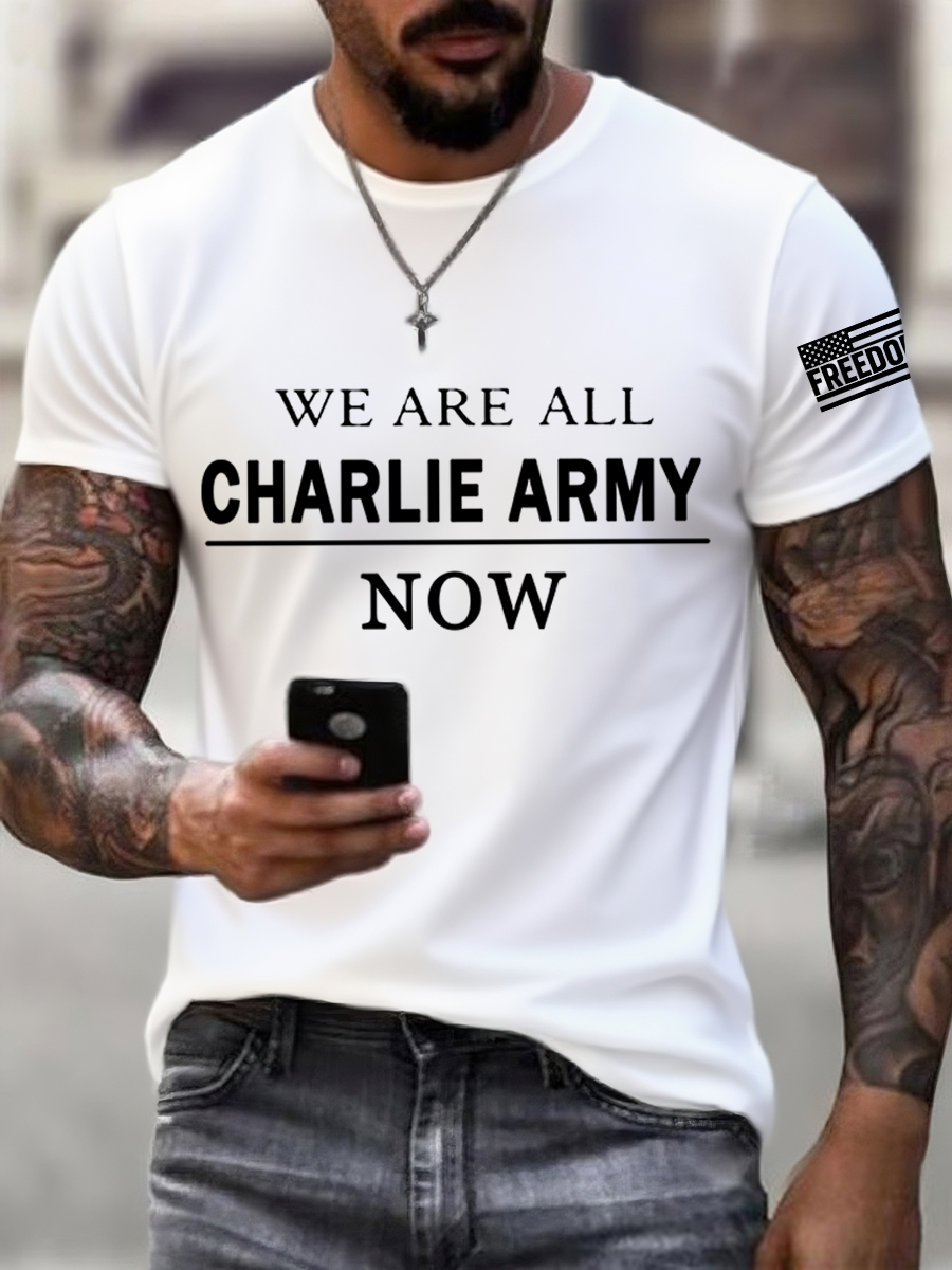 Freedom Charlie Kirk T-Shirt We Are All Kirk Army Now U.S Flag Charlie Kirk 47 Merch