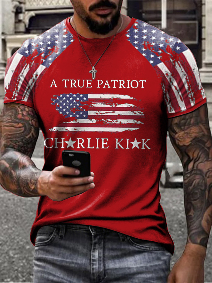 Freedom Charlie Kirk TShirt A True Patriot U.S Flag Charlie Kirk 47 Supporters Gifts
