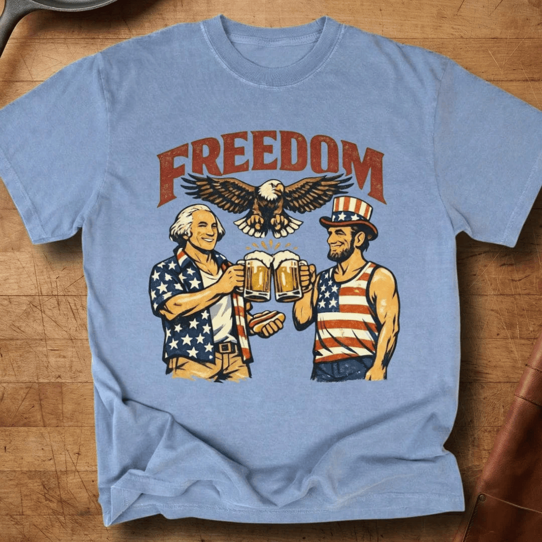 Freedom Eagle Beer T-Shirt American Flag Celebrating Apparel Gifts For Teens