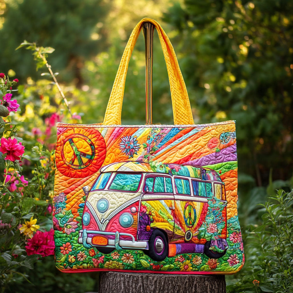 Freedom Echo Quilted Tote Bag Hippie Gifts Ideas For Her