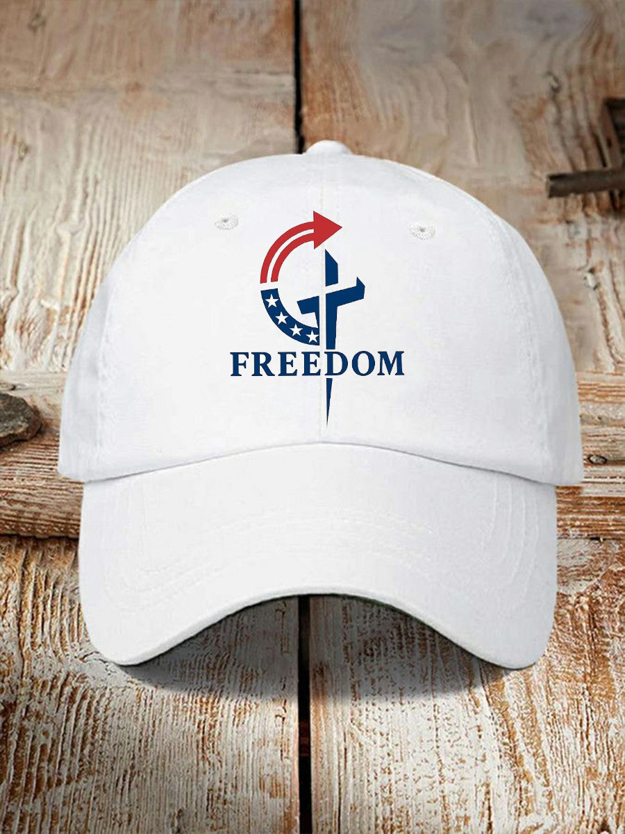 Freedom Faith Hat White Charlie Kirk Apparel Store