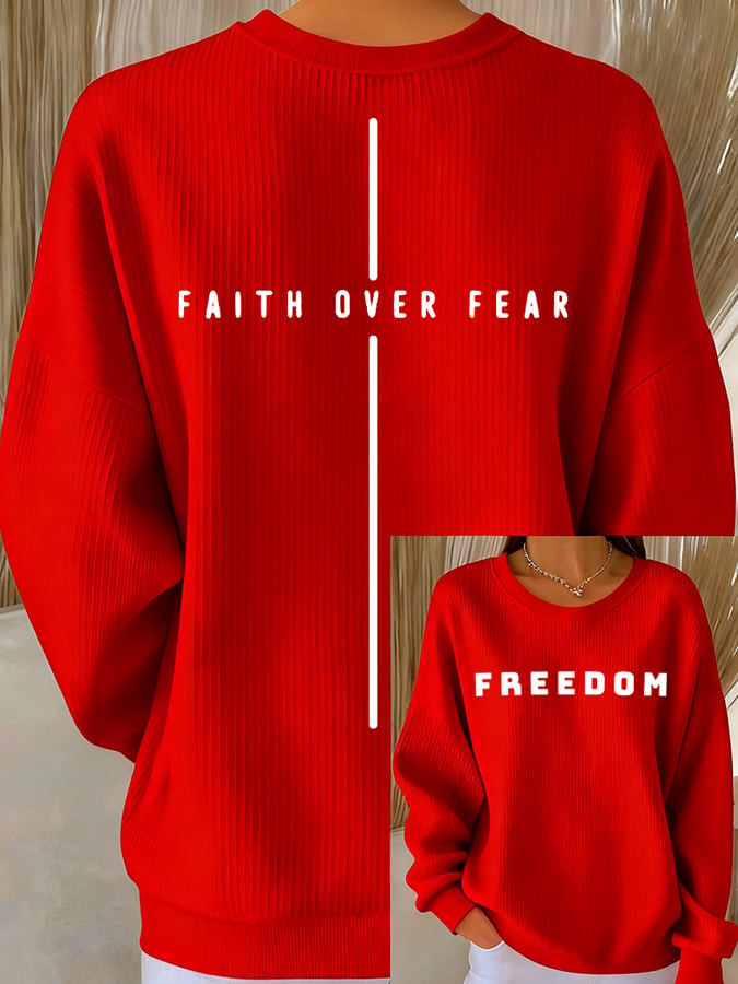 Freedom Faith Over Fear Charlie Kirk Sweatshirt It's All About Jesus Merch Gifts For Her