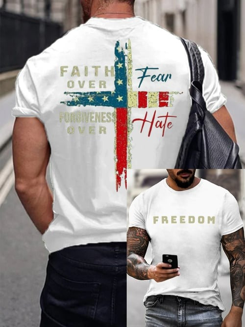 Freedom Faith Over Fear Printed T-Shirt