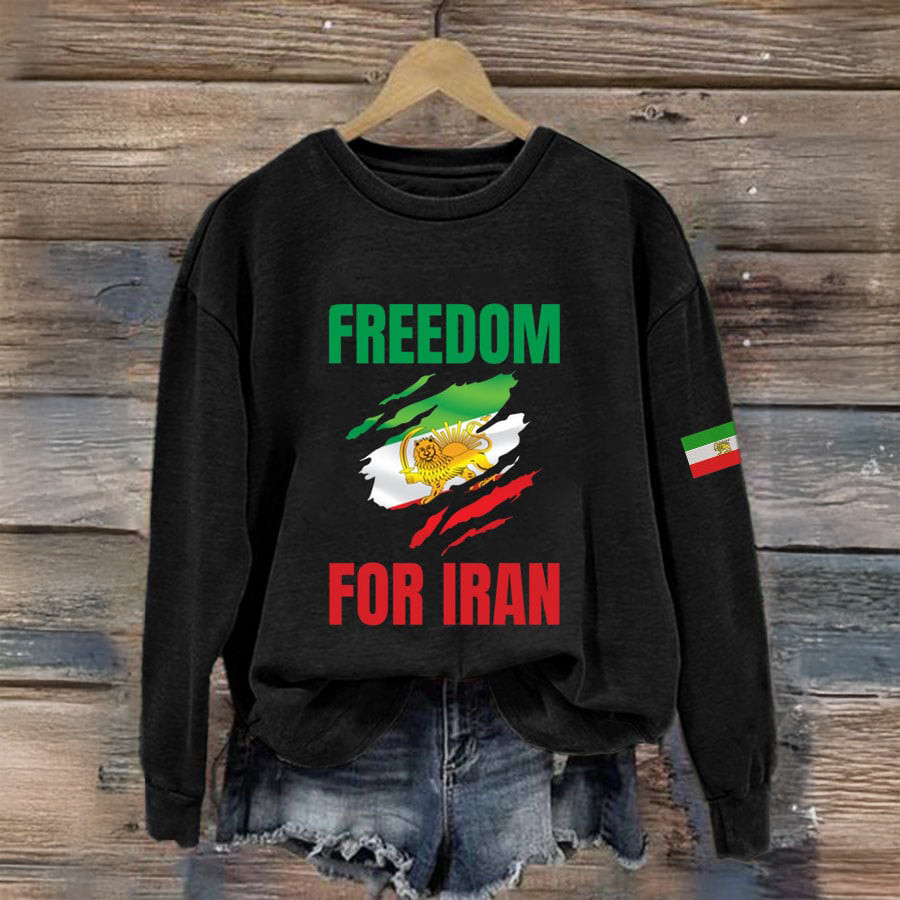 Freedom For Iran Ayatollah Ali Khamenei Sweatshirt Iran Flag Apparel Gift For Her