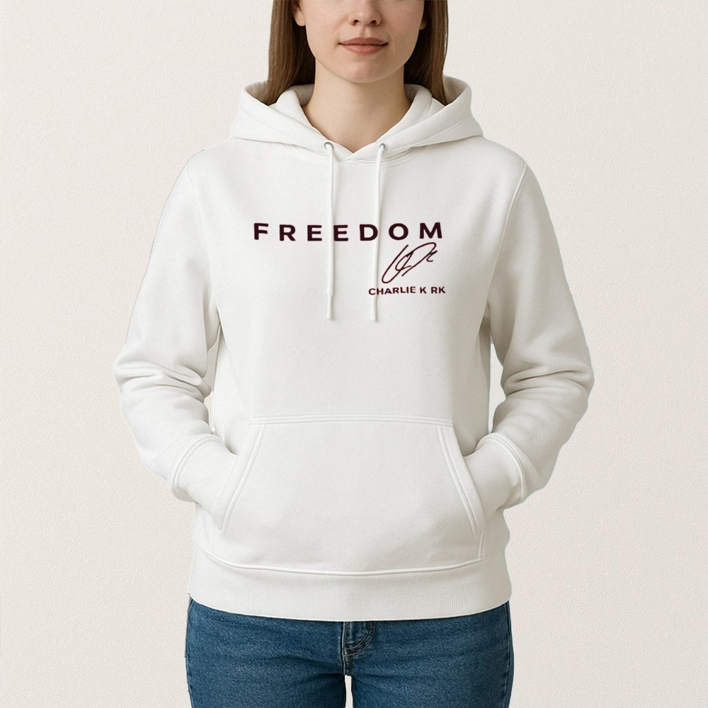 Freedom Hoodie Signed Charlie Kirk Turning Point USA Merch Memorial Gifts