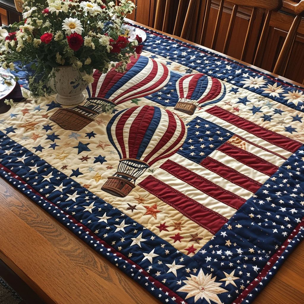 Freedom in Flight Quilted Table Runner Dining Decor Best Patriotic Gifts