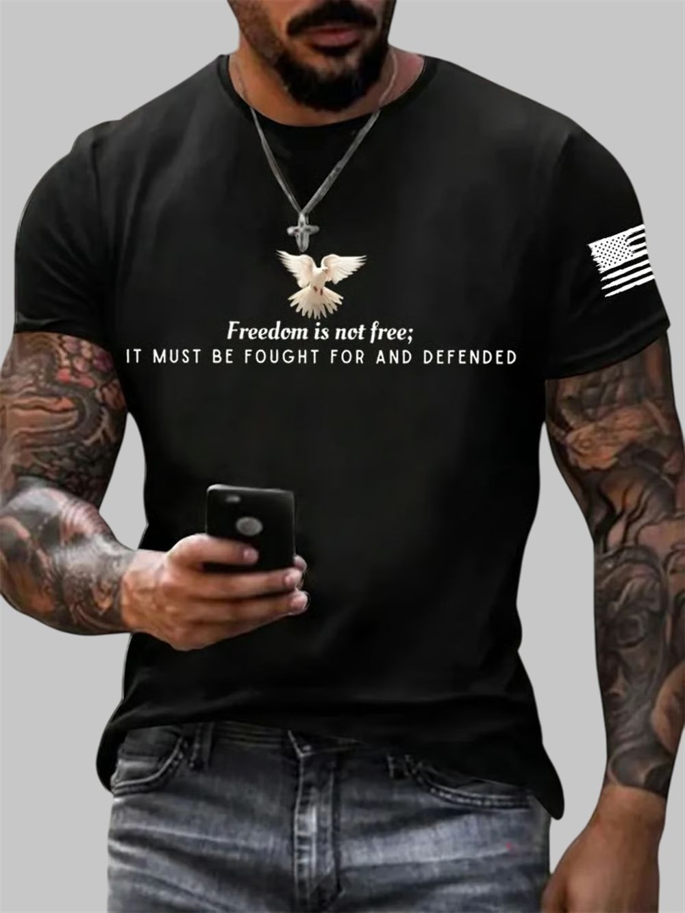 Freedom Is Not Free Charlie Kirk T-shirt It Must Be Fought For And Defended Commemorative Gifts