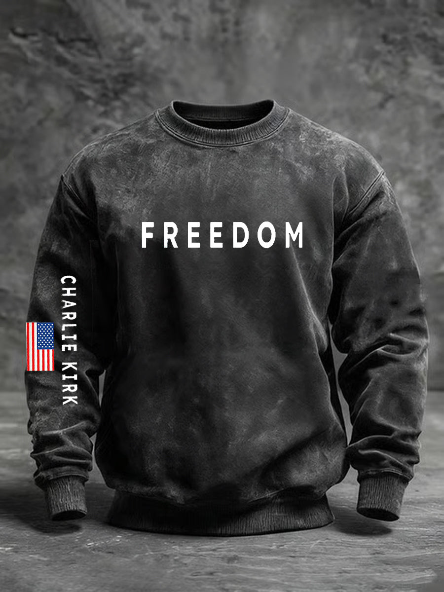 Freedom Is Not Free R I P Charlie Kirk Crew Neck Swea T SHIRT Black Charlie Kirk Apparel Store
