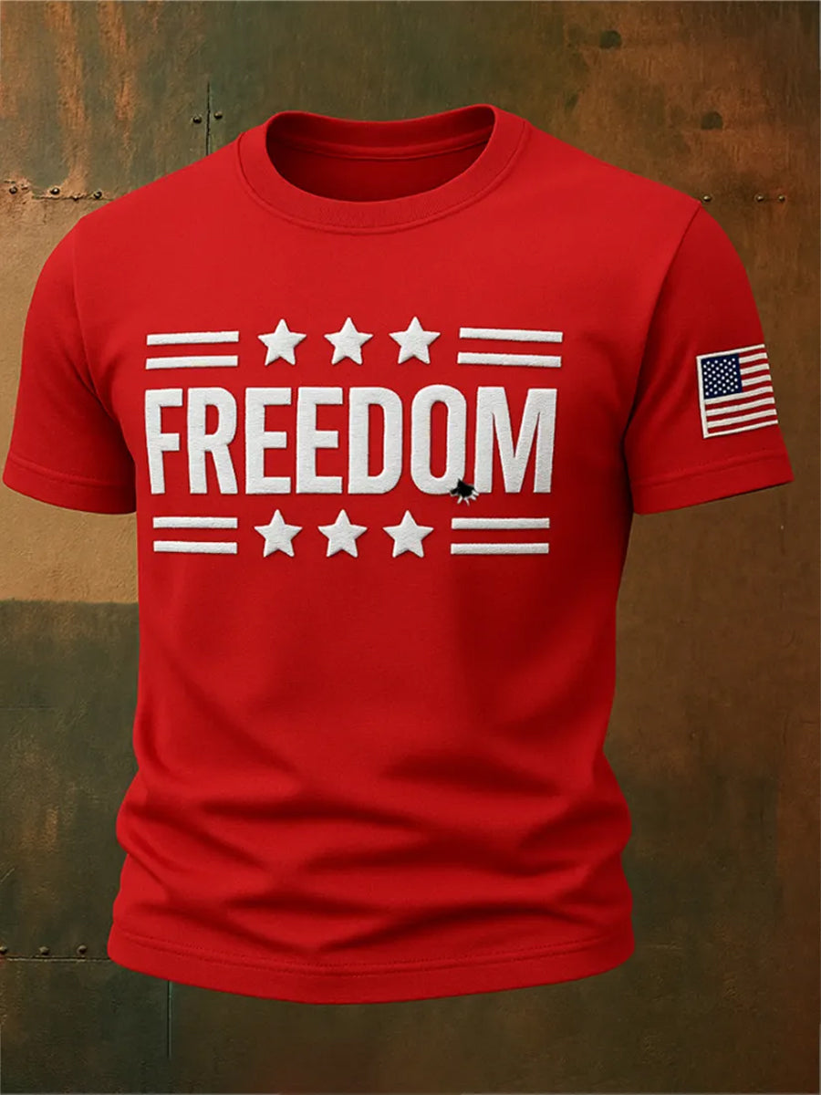 Freedom Is Not Free R I P Charlie Kirk Short Sleeve T Shirt Pure Red The Charlie Kirk Show Merch