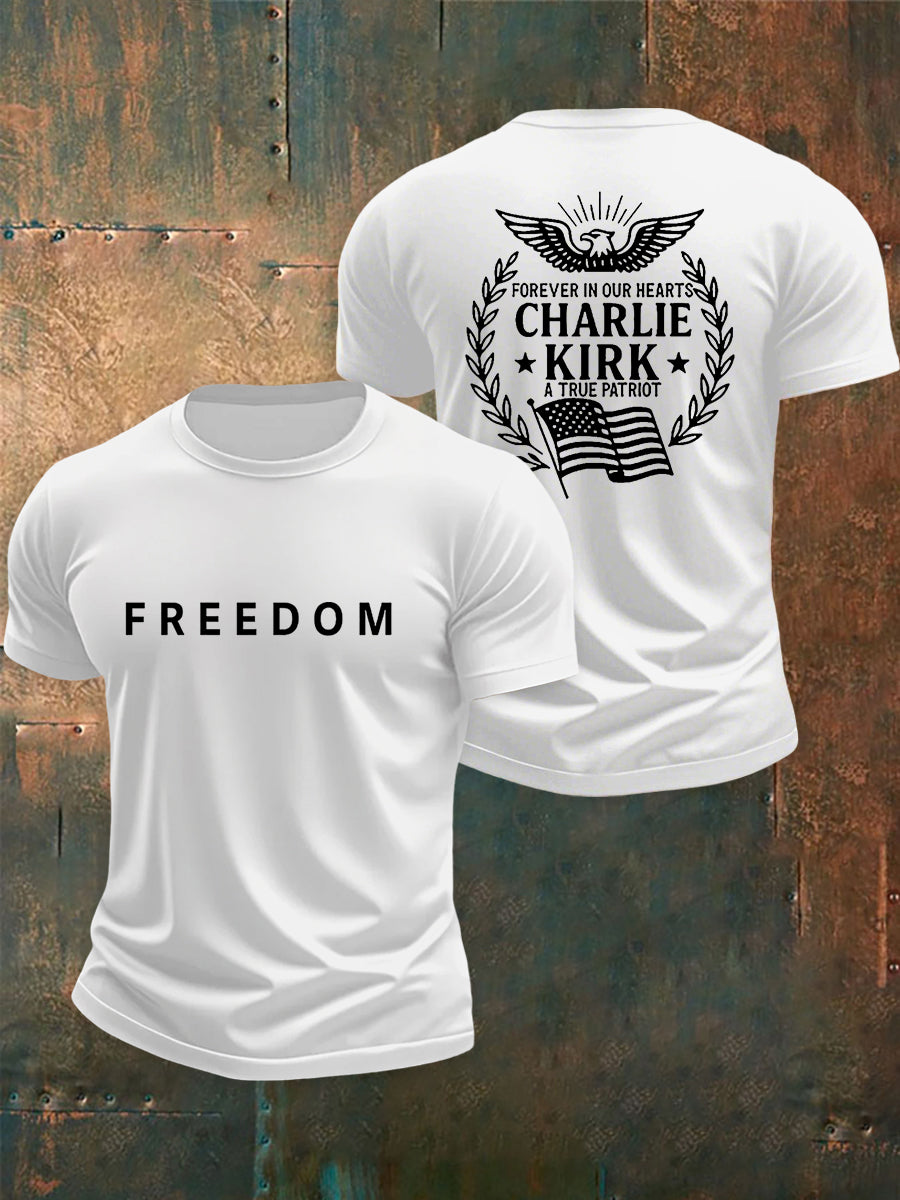 Freedom Is Not Free R I P Charlie Kirk Short Sleeve T Shirt White Freedom Shirt Charlie Kirk Wore
