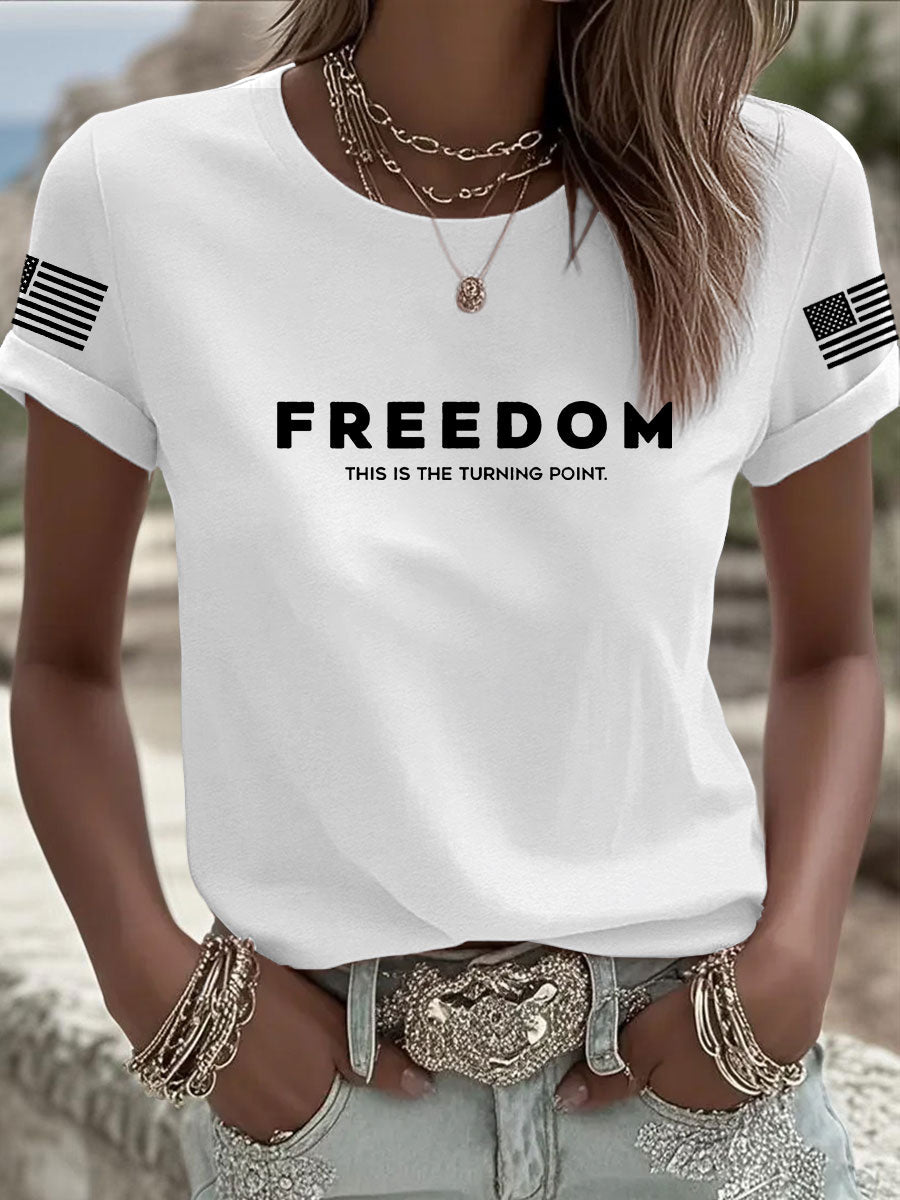Freedom Is Not Free This Is The Turning Point R I P Charlie Kirk Short Sleeve T Shirt White Charlie Kirk Memorial Shirt