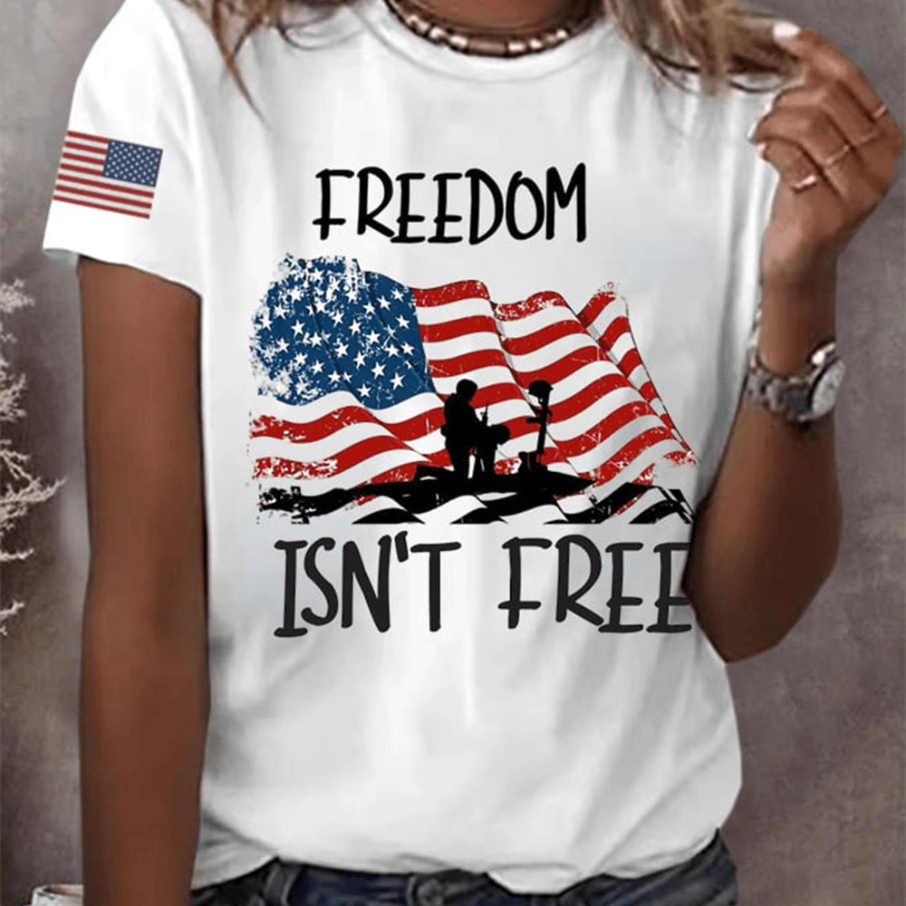 Freedom Isn't Free T-Shirt American Flag Shirt Best Christmas Gifts For Veterans