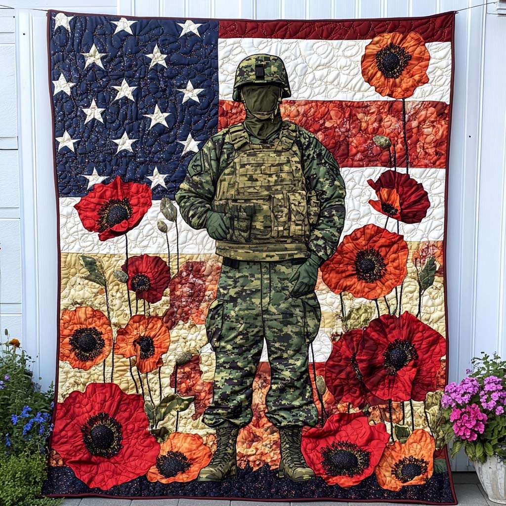 Freedom Line Quilted Blanket Cute Throw Blanket Novelty Hummingbird Presents