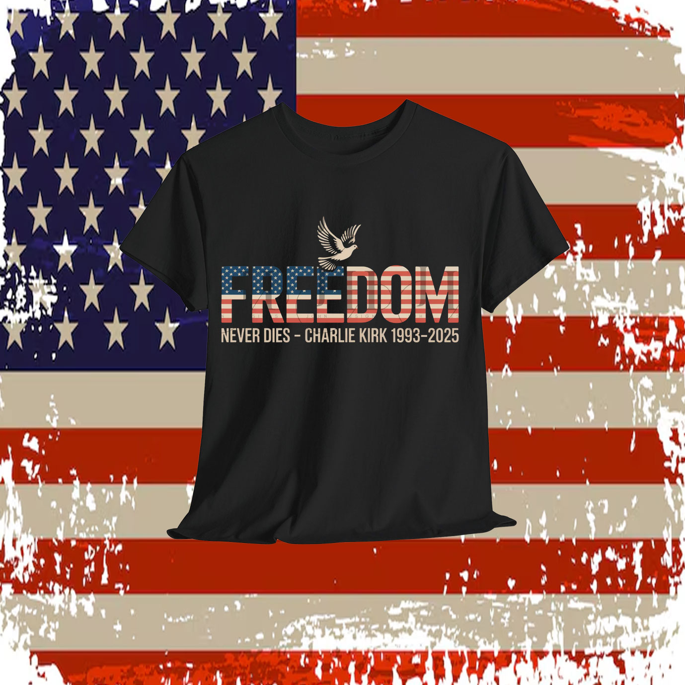 Freedom Never dies Charlie kirk 1993-2025 Unisex T-Shirt