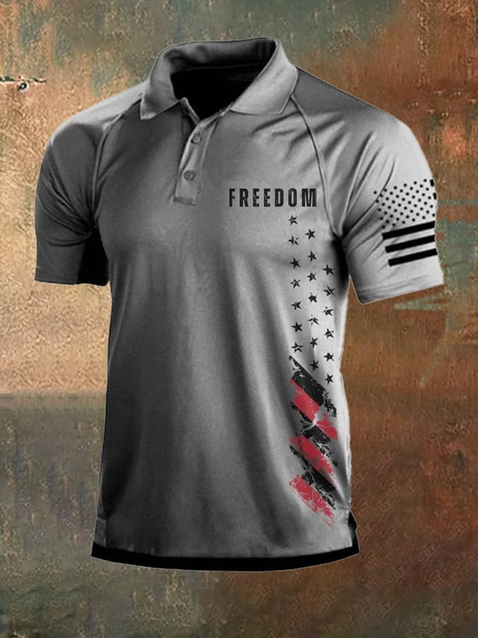 Freedom Polo Shirt Charlie Kirk Shirt Turning Point Freedom Shirt Patriotic Gifts For Dad