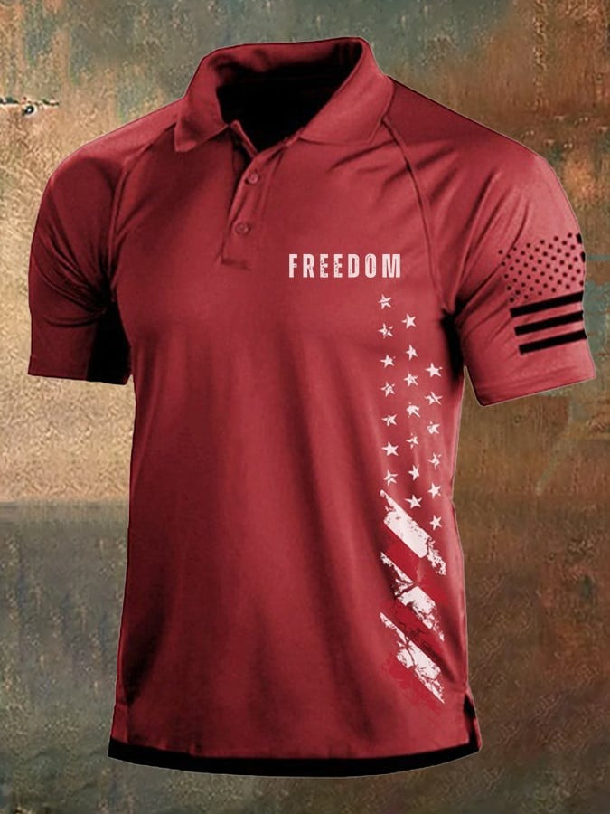 Freedom Polo Shirt Red Charlie Kirk Shirt Turning Point Freedom Shirt Patriotic Gifts For Father