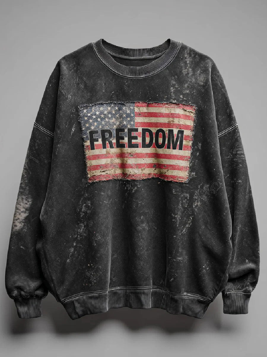 Freedom Printed Casual Swea T SHIRT Black Charlie Kirk Apparel Store