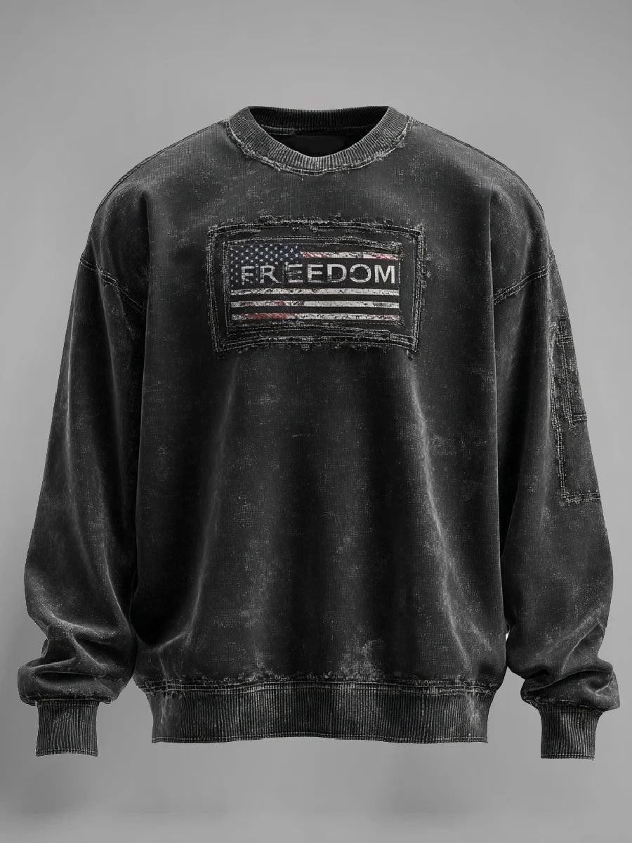 Freedom Printed Casual Swea T SHIRT Black Charlie Kirk Clothing
