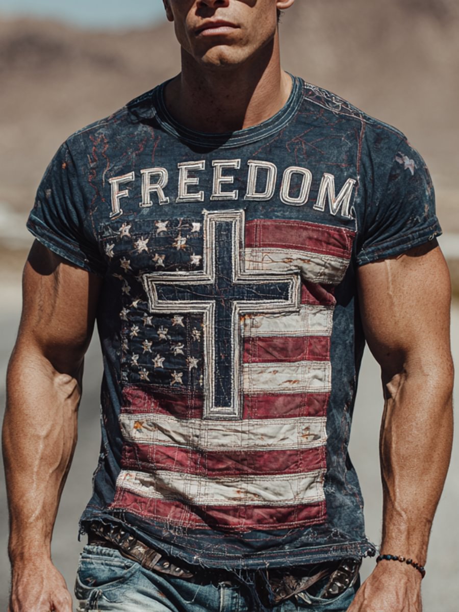 Freedom Printed Casual T Shirt As Picture Charlie Kirk Clothing