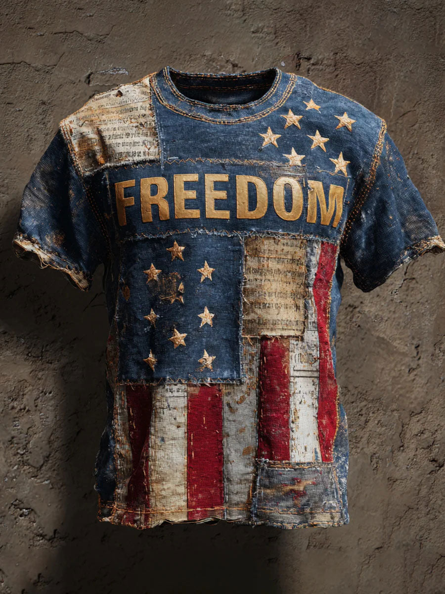 Freedom Printed Casual T Shirt As Picture Charlie Kirk Freedom Merch