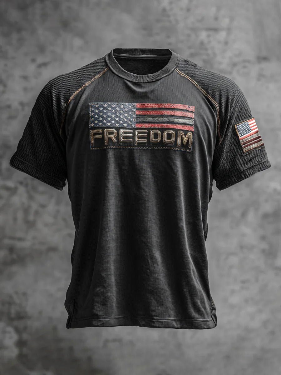 Freedom Printed Casual T Shirt Black Charlie Kirk 77 Merch