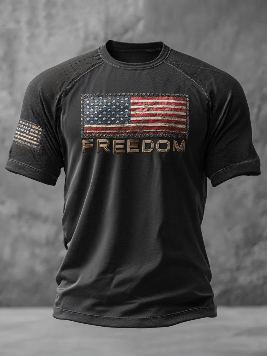 Freedom Printed Casual T Shirt Black Charlie Kirk Memorial Shirt