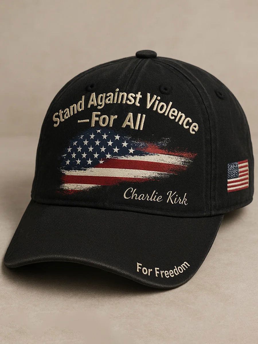 Freedom Printed Casual Unisex Hat Black Charlie Kirk Clothing