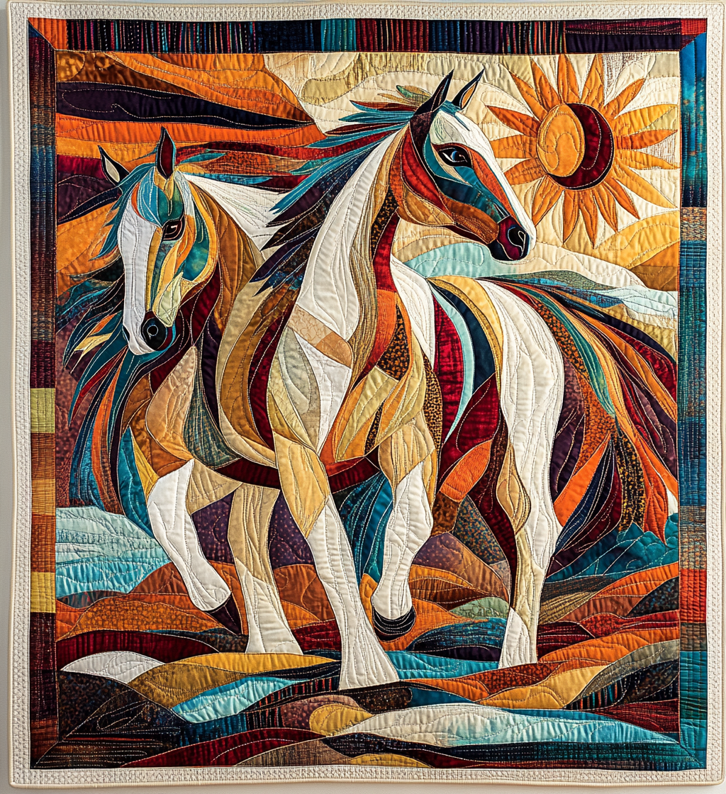 Freedom Ride Quilted Blanket Horse Present Ideas