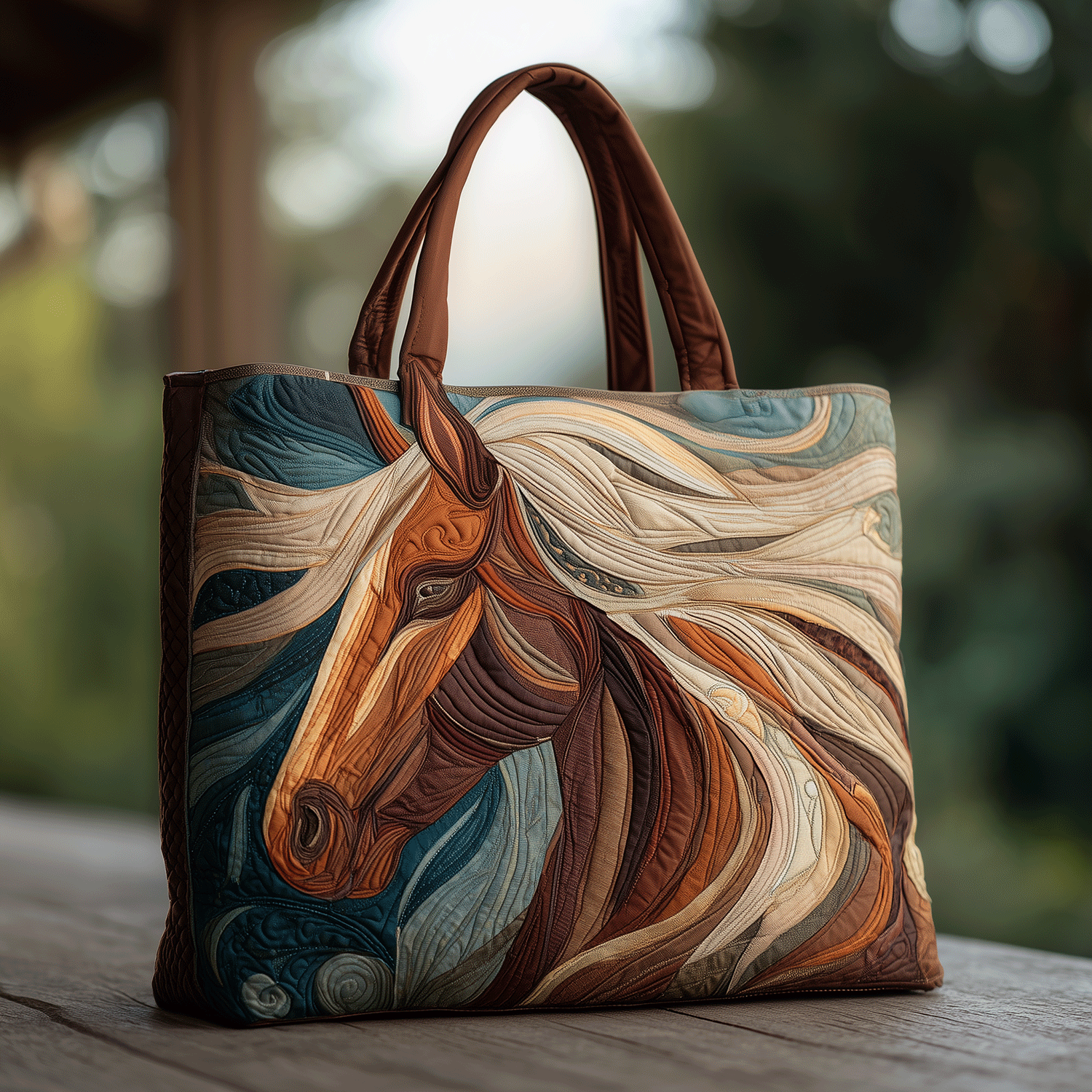 Freedom Rider Quilted Tote Bag Gifts For Horse People