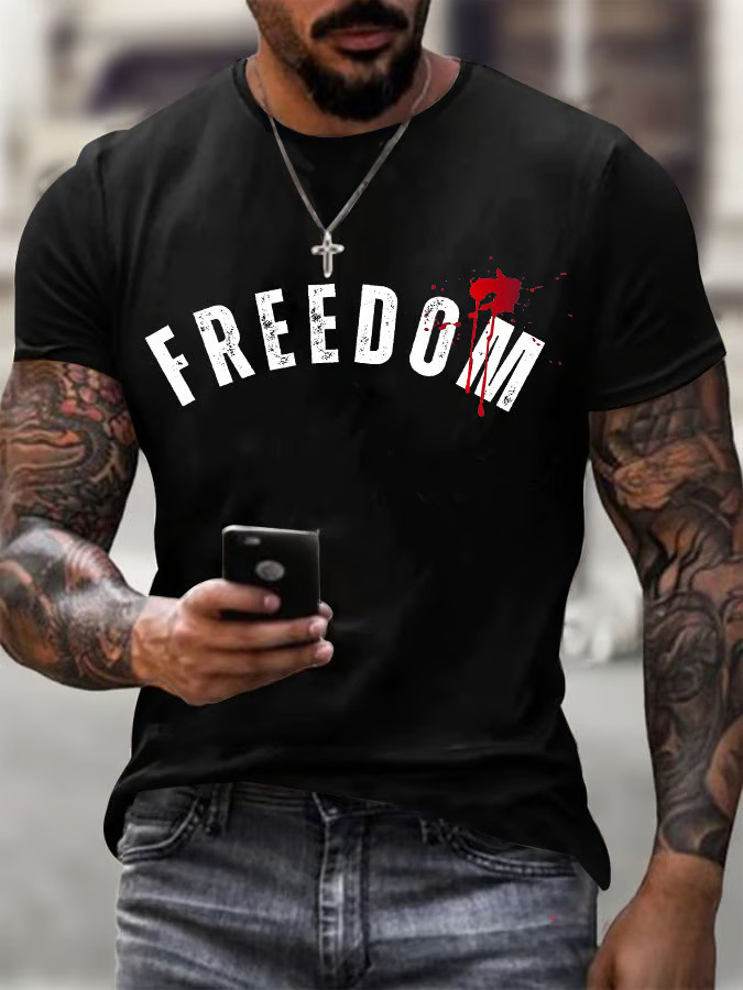 Freedom Shirt Black Charlie Kirk Shooters Shirt Patriotic Gifts For Dad
