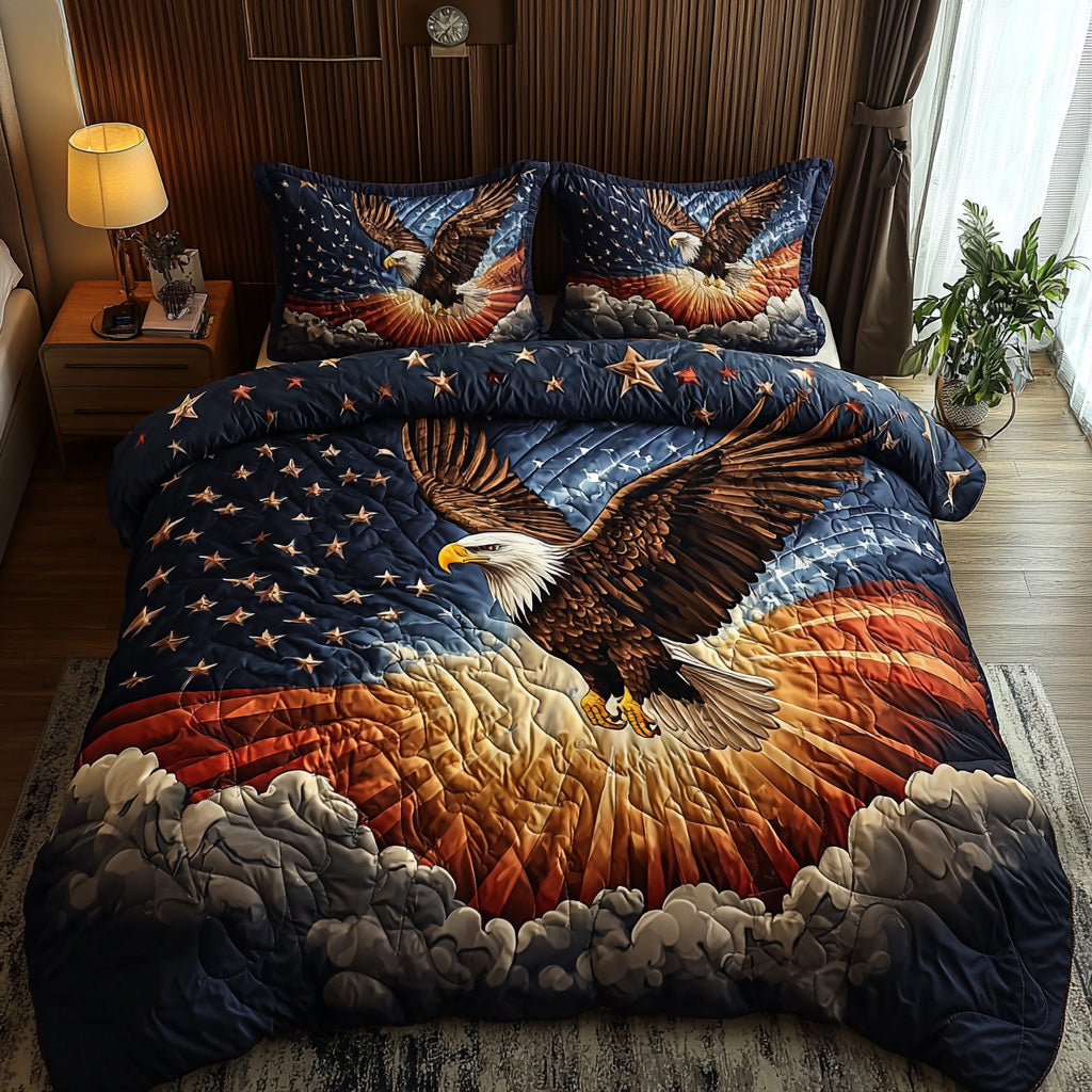 Freedom Soars Quilted Bedding Set Trendy Bedding Merch for Modern Homes