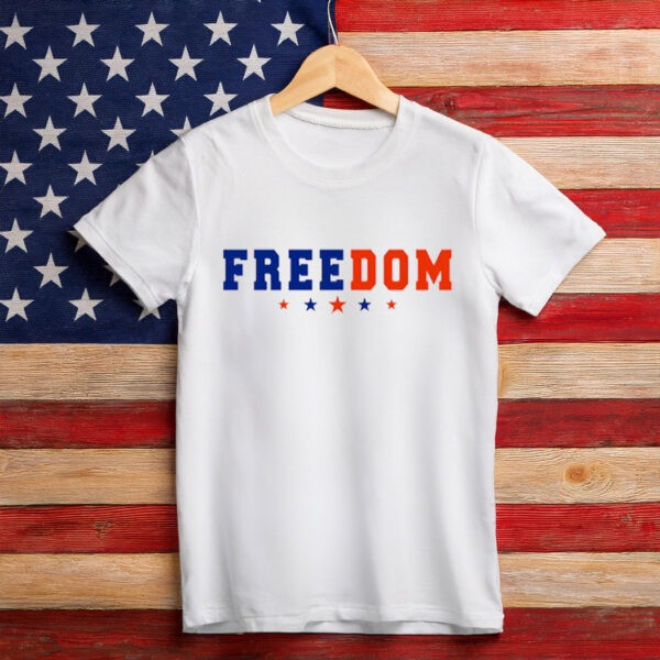Freedom Stars T-Shirt American Flag Patriotic Graphic Tee Gifts For Men