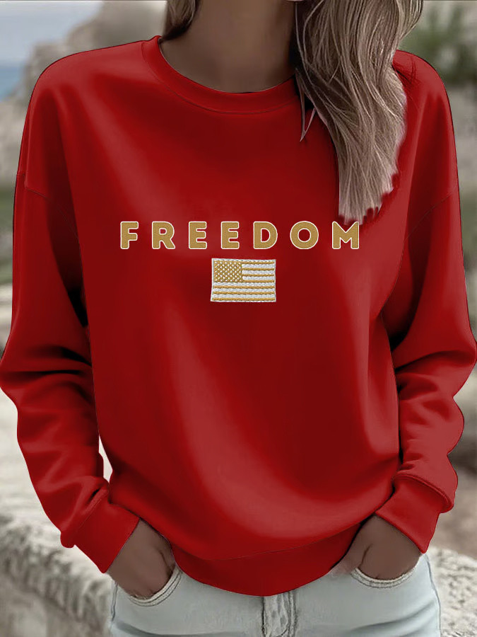 Freedom Sweatshirt Red Charlie Kirk Shooters Sweatshirt Patriotic Clothing Gifts For Mom