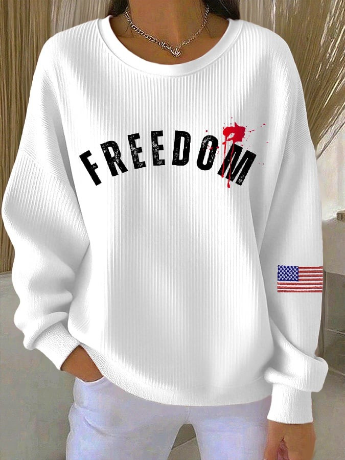 Freedom Sweatshirt White Charlie Kirk Sweatshirt Freedom Charlie Kirk Merch Gifts For Mom