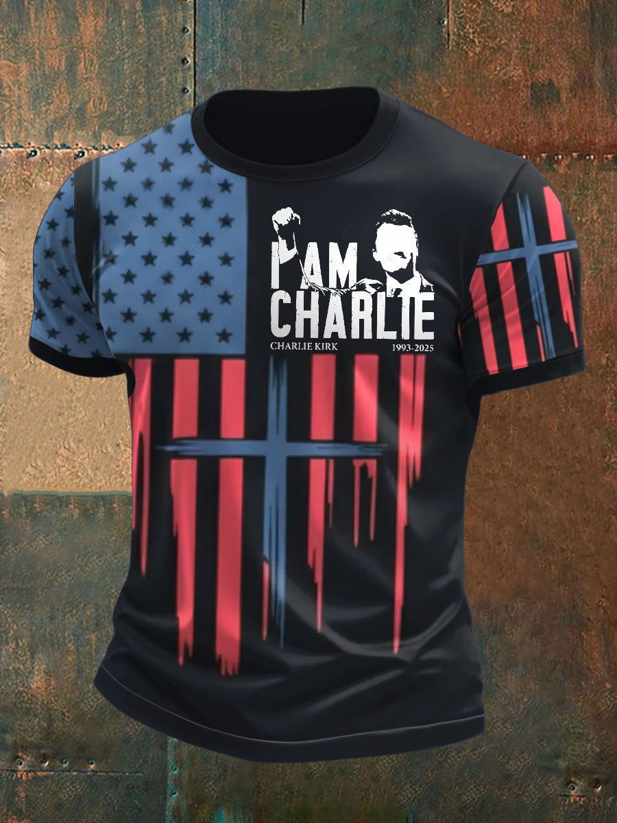 Freedom True Patriot Printed T Shirt Black Charlie Kirk Merch Store