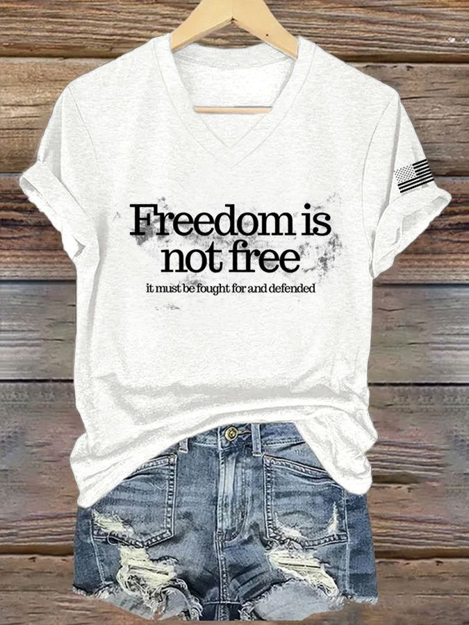 Freedom V-neck Shirt Charlie Kirk Shirt Patriotic Gifts For Mother