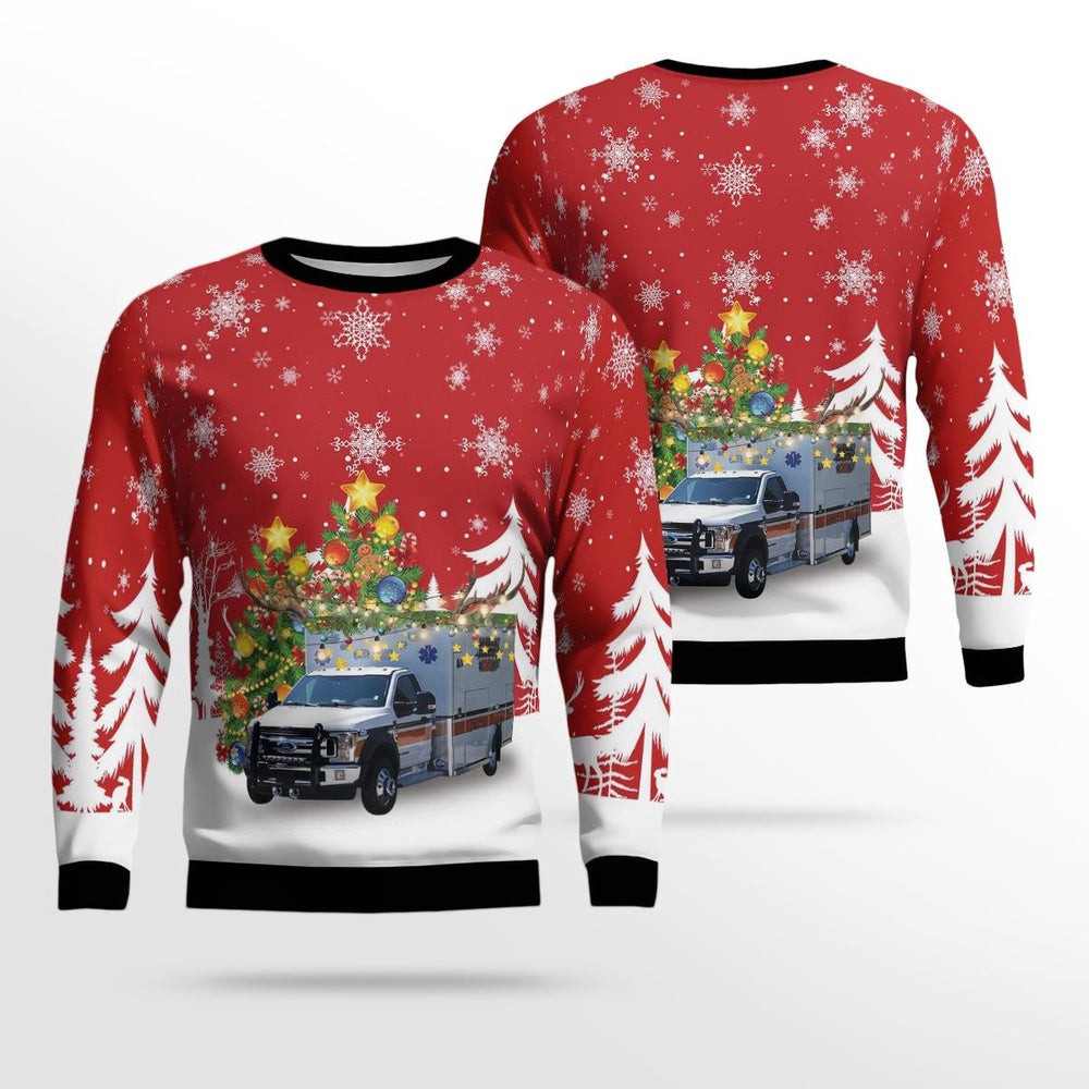 Fremont Ohio Sandusky County EMS AOP Ugly Sweater Xmas Unisex Sweater Christmas Gifts For Men Women