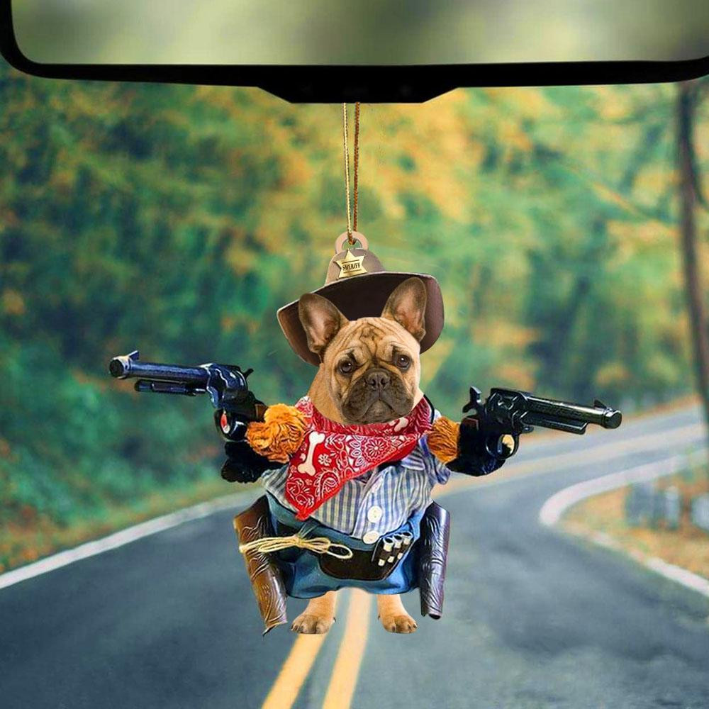 French Bulldog Cowboy Hanging Ornament Dog Ornament Dog Lover Gift