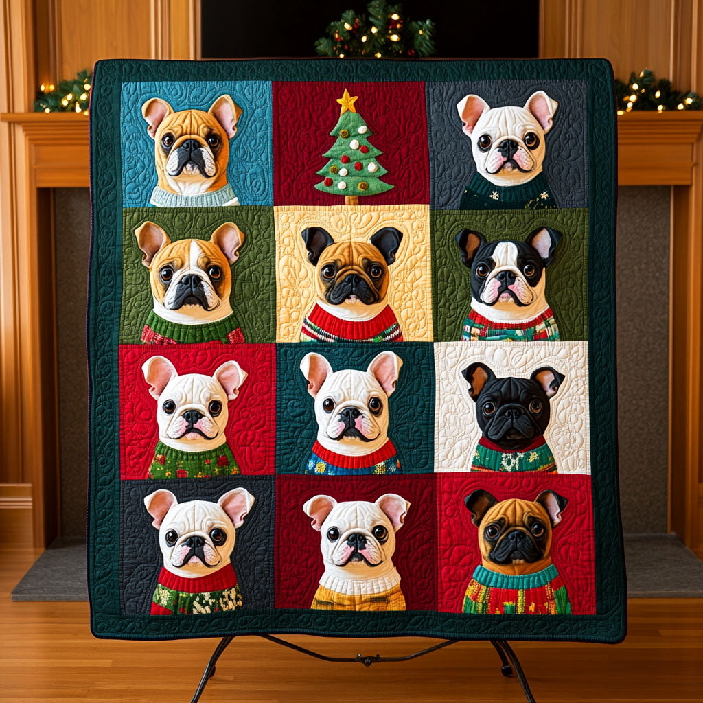 French Bulldog Cozy Days Quilted Blanket Gifts For Frenchie Lovers
