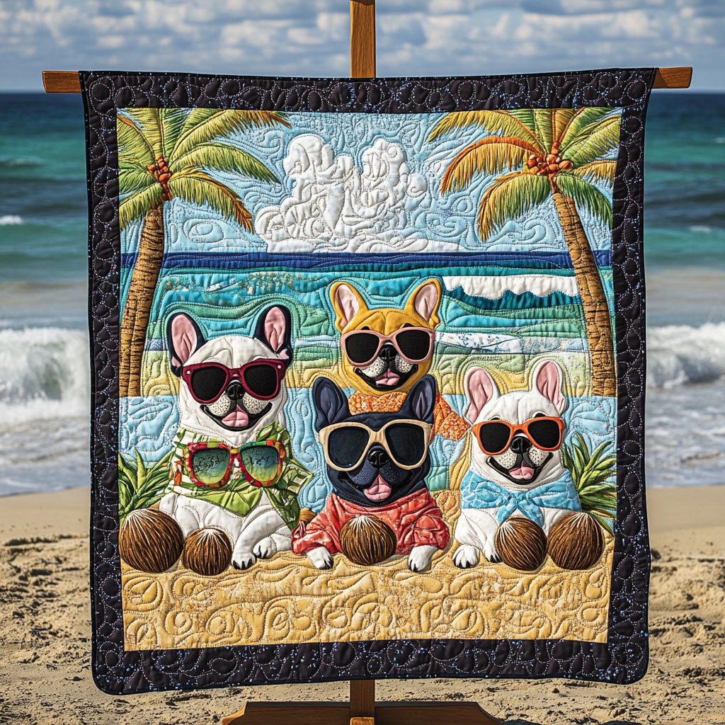 French Bulldog Dreams Quilted Blanket Gifts For Frenchie Lovers