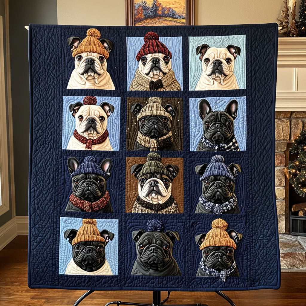French Bulldog Joy Quilted Blanket Gifts For Frenchie Lovers