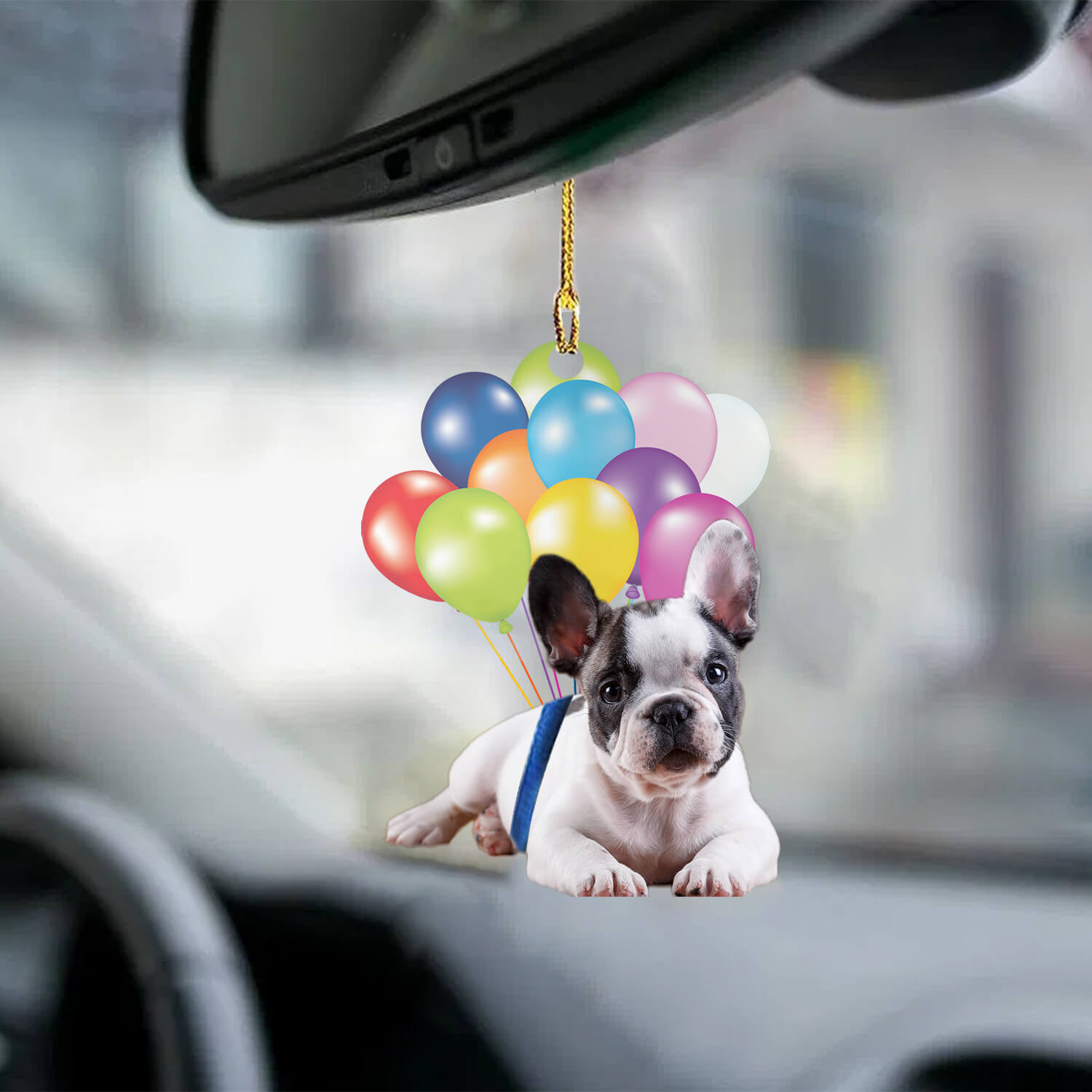 French Bulldog Puppy Fly With Bubbles Car Hanging Ornament Dog Ornament Lasfour