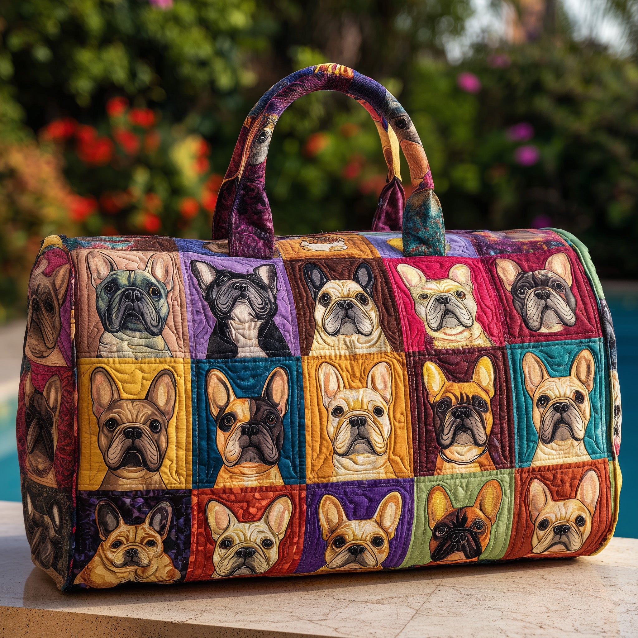 French Bulldog Quilted Duffle Bag Anniversary Gift Idea