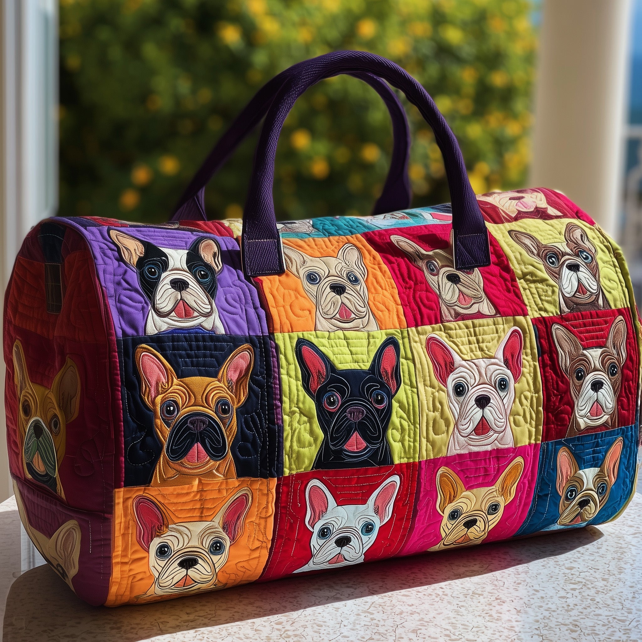 French Bulldog Quilted Duffle Bag Fall Gift Choice
