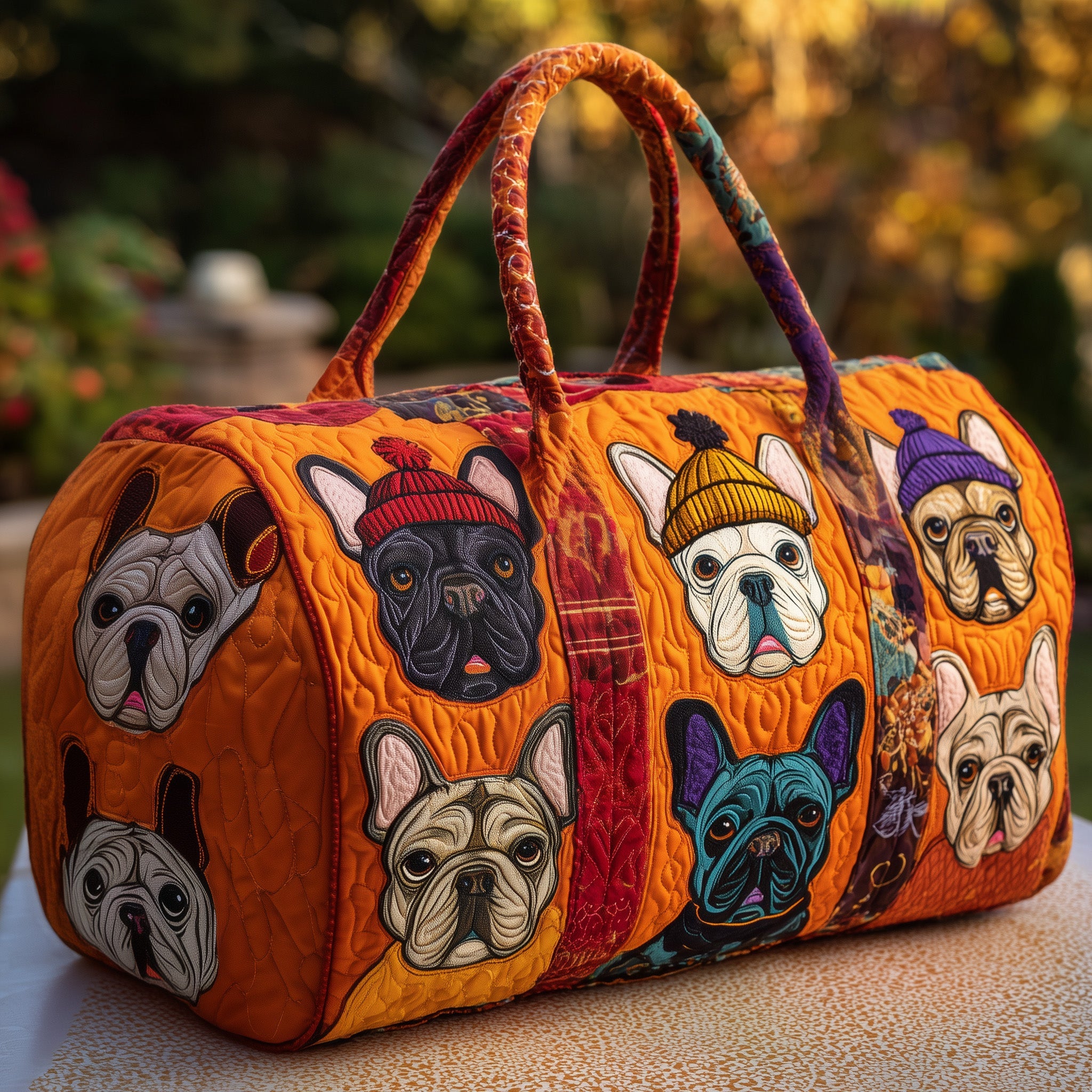French Bulldog Quilted Duffle Bag Spring Gift Idea