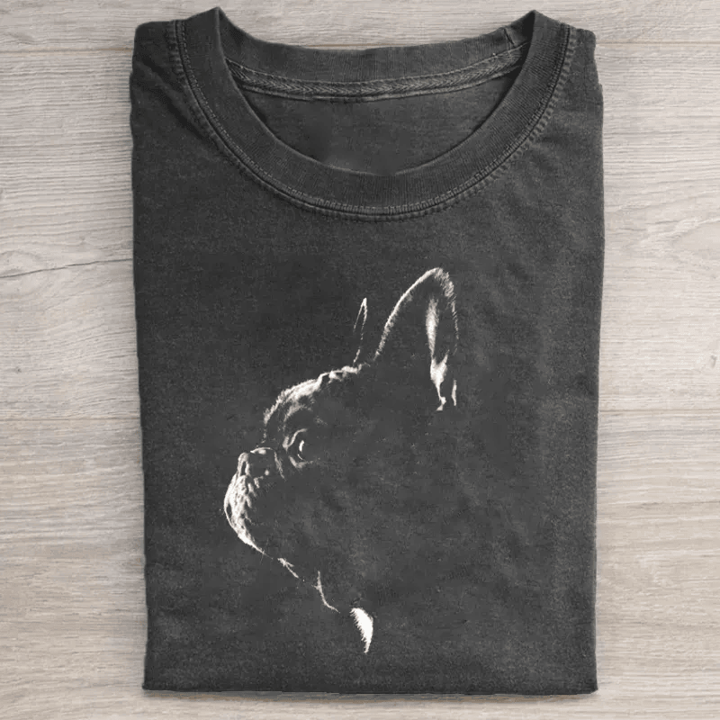 French Bulldog Sketch Portrait T-Shirt Minimalist Frenchie Dog Lover Tee Dog Art Shirt Best Gift For Dog Fans