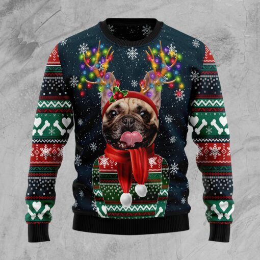 French Bulldog Ugly Christmas Sweater Dog Lovers Pullover Cool Gifts For Christmas Holiday