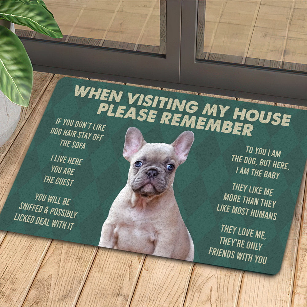 French Bulldogs Dog Doormat Please Remember I Live Here Gift For Dog Lovers Housewarming Gift Dog Decor