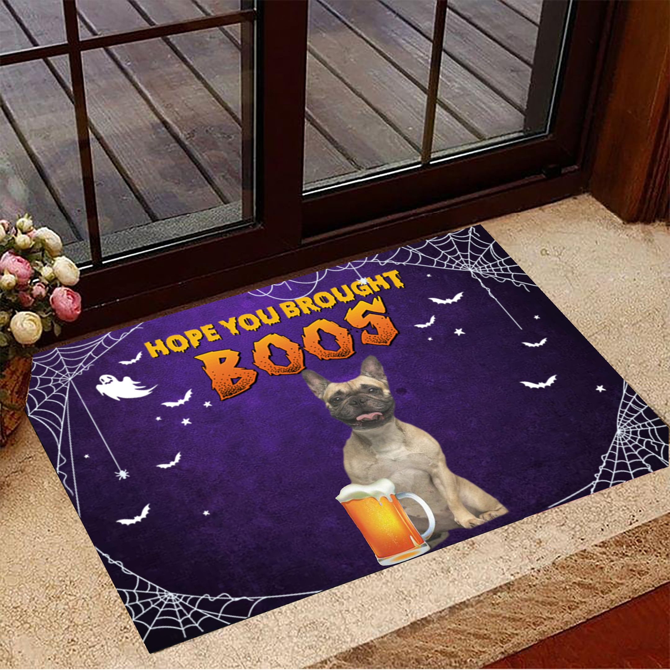 Frenchie You Brought Boos Doormat Welcome Home Mat Modern Halloween Decor