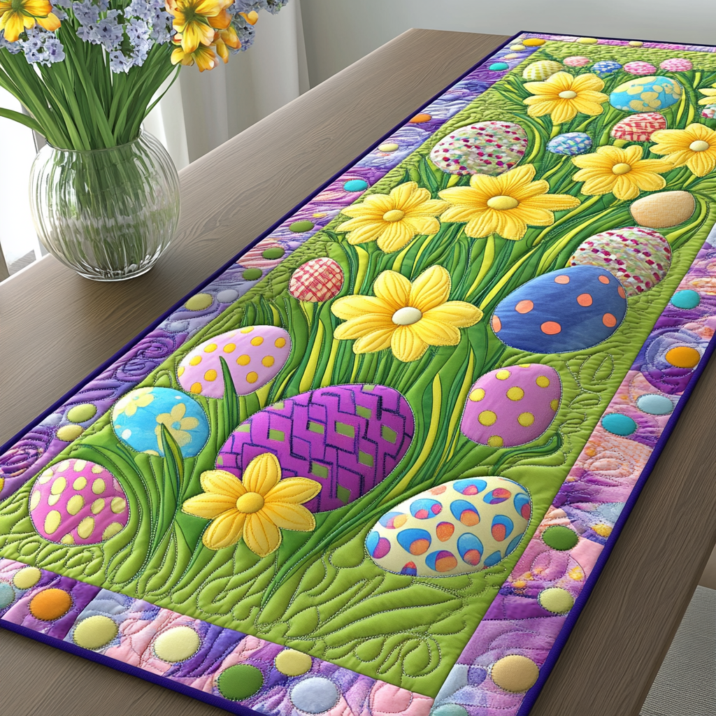 Fresh Blooms Quilted Table Runner Flower Table Runner Dining Room Table Decor Ideas